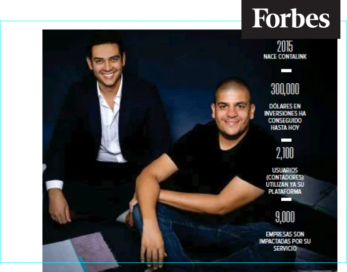 Eduardo Williams y Carlos Salinas, cofundadores de Contalink, para la revista Forbes