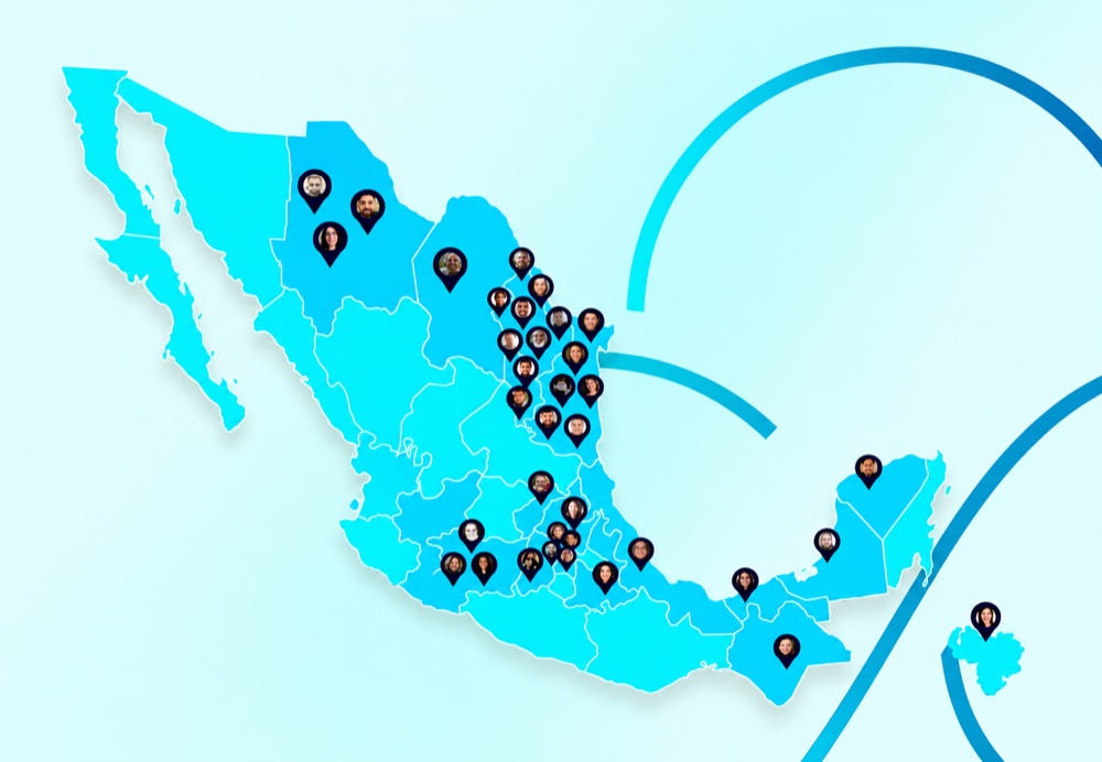 Mapa de la distribución del equipo de Contalink en México
